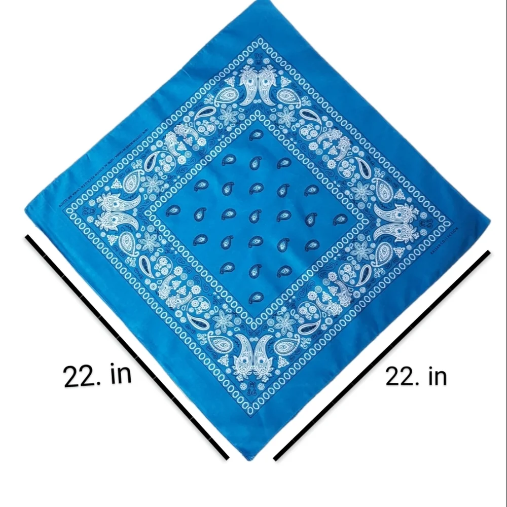 3 Piece Classic Bandana Scarf for Hair Neck and Head New Turquoise 100% Cotton